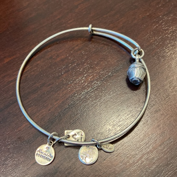 Alex and Ani cupcake charm bangle bracelet, silver toned - Picture 2 of 3